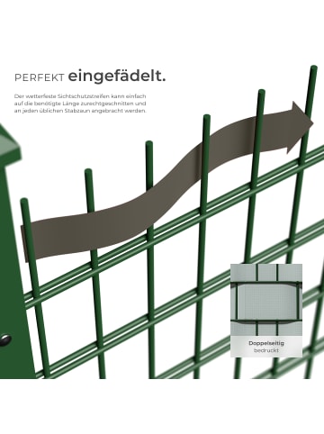 tectake Sichtschutzstreifen  leichte Montage, inklusive Befestigungsclips, hellgrau