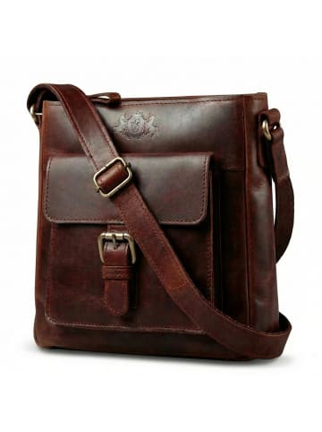 SID & VAIN Leder-Umhängetasche YALE Umhängetasche Cross-Body Bag echt Leder in braun