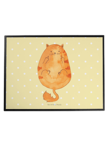 Mr. & Mrs. Panda schreibtischunterlage Katze Frühaufsteher ohne ... in Gelb Pastell