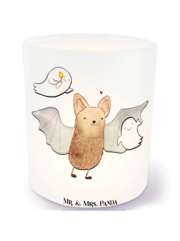 Mr. & Mrs. Panda Glas Windlicht Fledermaus Gespenster ohne Spruch in Transparent