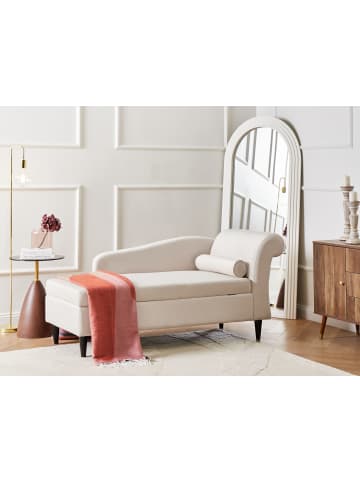 Beliani Chaiselongue LUIRO in Beige/Schwarz - (W) 160 x (H) 77 x (L) 70 cm