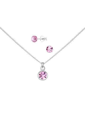 Alexander York Schmuckset SOLITÄR light rose in 925 Sterling Silber, 4-tlg. in silber