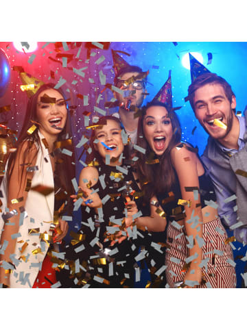 relaxdays 5 x Party Popper in Silber - 40 cm