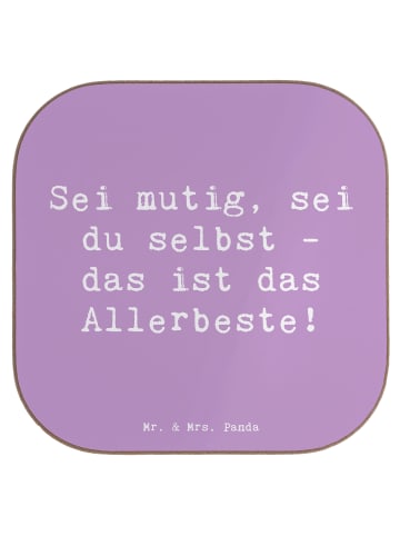 Mr. & Mrs. Panda Tassen Untersetzer Spruch Mutig zu sich selbst ... in Lavendeltraum