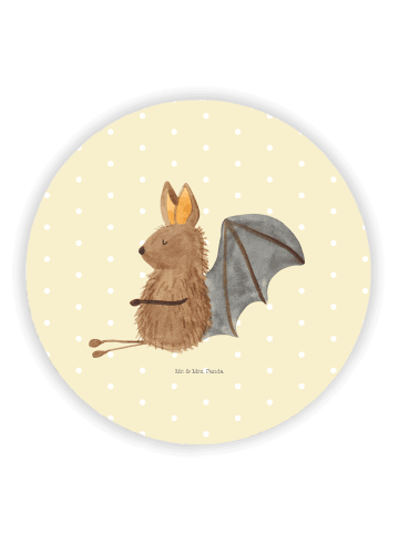 Mr. & Mrs. Panda Magnet für Fotos Fledermaus Sitzen ohne Spruch in Gelb Pastell