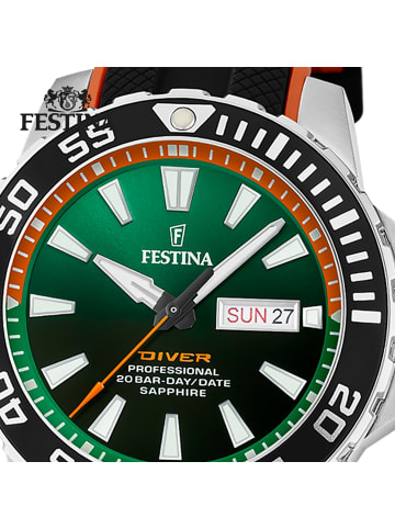 Festina Analog-Armbanduhr Festina The Originals schwarz, orange groß (ca. 45mm)