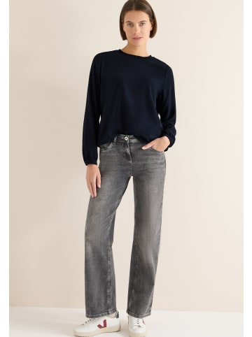 Cecil Solid Smock Neckline Blouse in Universal Blue