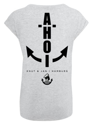 F4NT4STIC T-Shirt Ahoi Anker Knut & Jan Hamburg in grau meliert