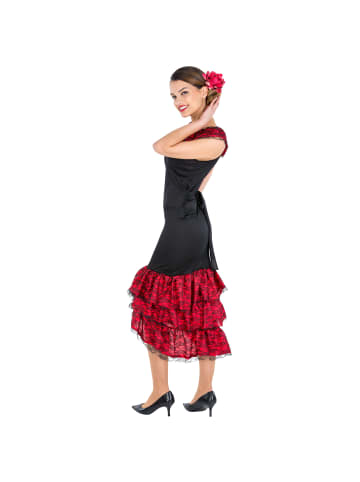 tectake Latina, auch Tänzerin, in rot, Gr. S, Langes Jersey-Stretch-Kleid
