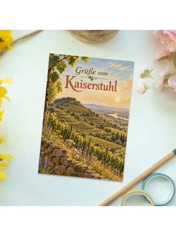 Mr. & Mrs. Panda Postkarte Landschaft klassisch Design mit Spruch in Weiß