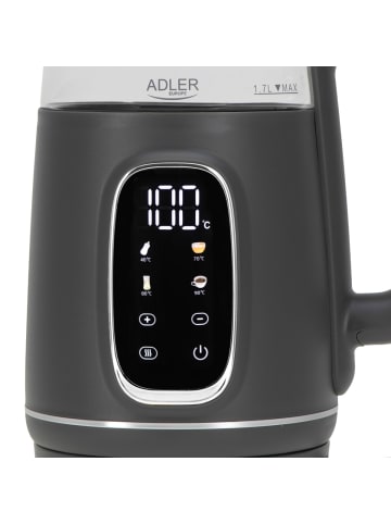 Adler Europe AD 1305 GS Wasserkocher 2200 W in Grau/Silber