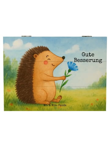 Mr. & Mrs. Panda Aufbewahrungsbox Igel Blumen Design mit Spruch in Weiß