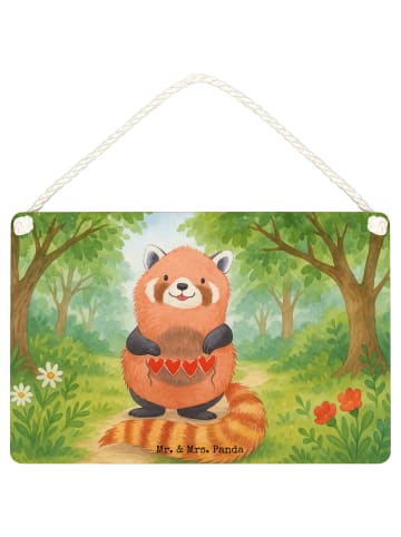 Mr. & Mrs. Panda Deko Schild Roter Panda Design ohne Spruch in Weiß