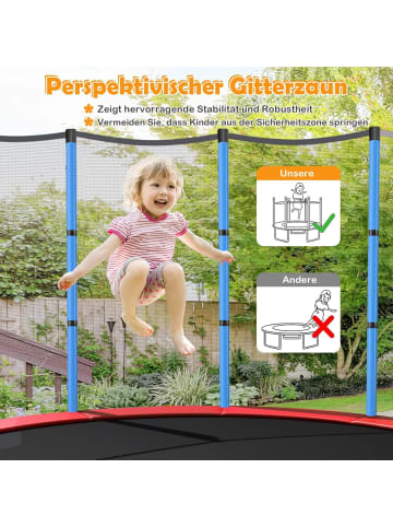 COSTWAY Ø165cm Gartentrampolin mit Sicherheitsnetz in Blau