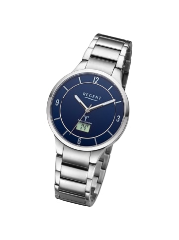 Regent Funkuhr Regent Funkuhren silber extra groß (ca. 39mm)