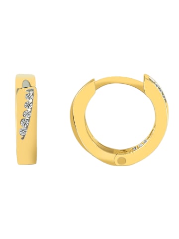 Adeliás Damen Ohrringe – Klappcreole aus 333 Gold mit Zirkonia in gold