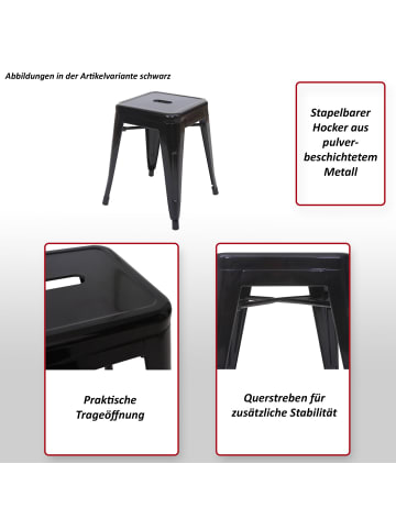 MCW 2er-Set Hocker A73 im Industriedesign, Weiß