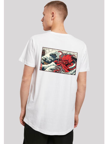 F4NT4STIC Long Cut T-Shirt Kanagawa Octopus in weiß
