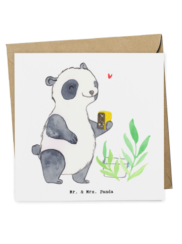 Mr. & Mrs. Panda Deluxe Karte Panda Geocaching ohne Spruch in Weiß