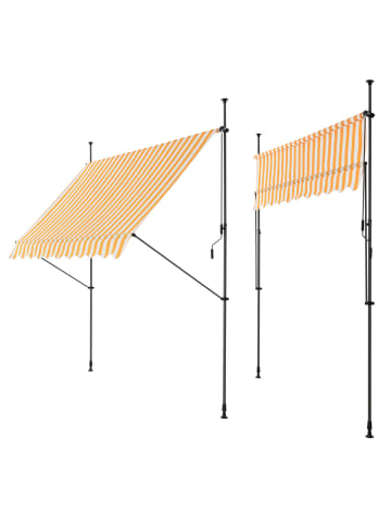 pro.tec Klemmmarkise in Gelb Weiß (B)350cm