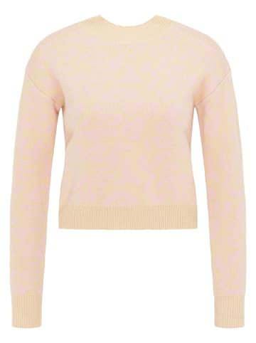 myMo Damen Strickpullover in Beige Rosa