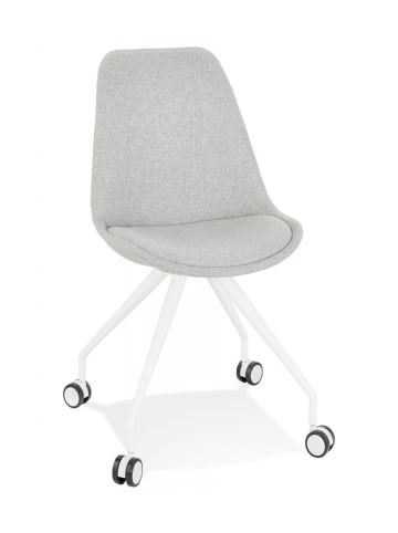 KADIMA DESIGN Bürostuhl mit Rollen | Modernes Design in Weiß Grau in Grau-Weiß