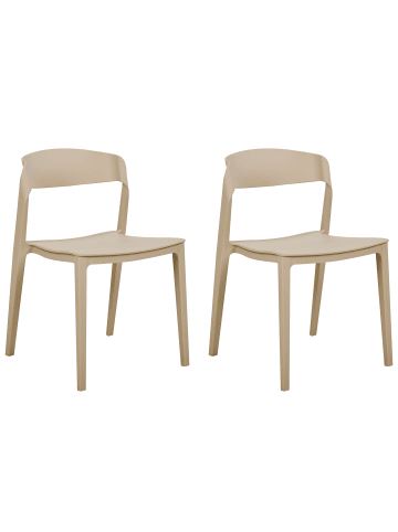 Beliani 2er-Set Esszimmerstuhl SOMERS in Beige