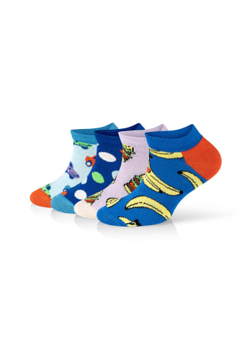 Happy Socks Sneakersocken 4-Pack Kids Low Car-Lunch Time in multi_coloured