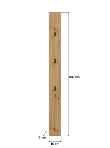ebuy24 Wandgarderobe Drive Eiche 160 x 6 cm