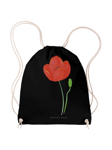 Mr. & Mrs. Panda wander rucksack Blume Mohnblume ohne Spruch in Schwarz