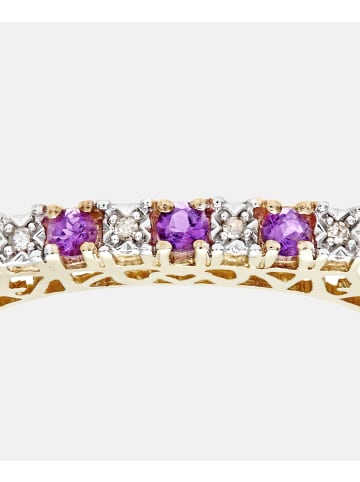 Diamant L'éternel Eternity-Ring aus 375 Gelbgold mit Diamant mit Amethyst