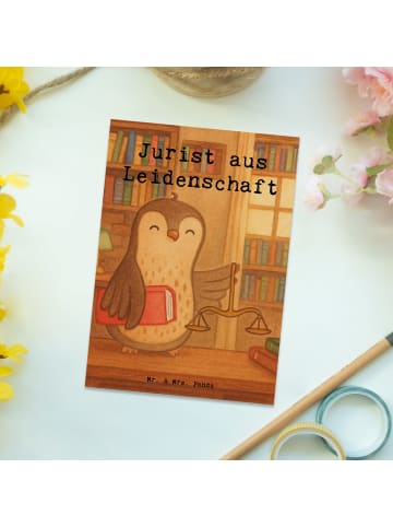 Mr. & Mrs. Panda Postkarte Jurist Leidenschaft Design mit Spruch in Weiß