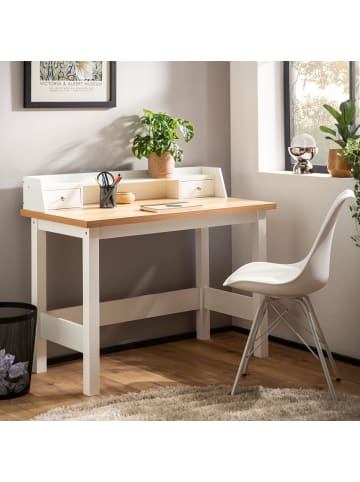 FineBuy Schreibtisch in Weiß / MDF / 106x53x90
