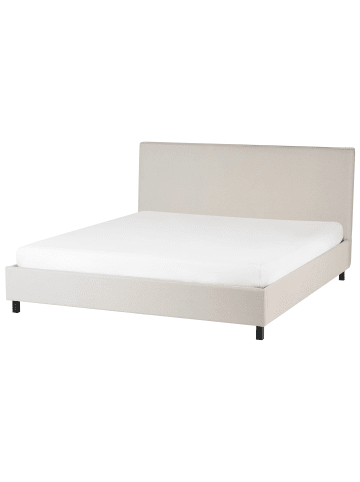 Beliani 2-tlg Doppelbett SENNEZ in Beige/Braun