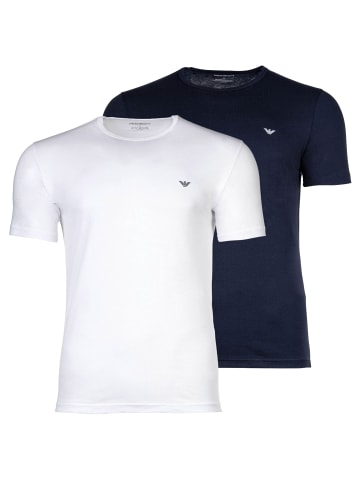 Emporio Armani T-Shirt 2er Pack in Blau/Weiß
