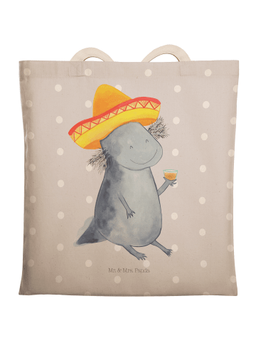Mr. & Mrs. Panda Einkaufstasche Axolotl Tequila ohne Spruch in Grau Pastell