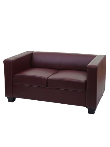 MCW 2er Sofa Lille, Kunstleder, Kunstleder, rot-braun