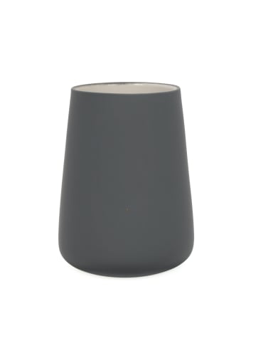 5five Simply Smart Zahnputzbecher COCON, Keramik in Grau, Ø 8,3 x (H) 11,4 cm