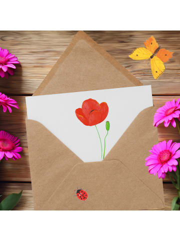 Mr. & Mrs. Panda Deluxe Karte Blume Mohnblume mit Spruch in Weiß