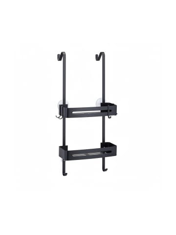 relaxdays Duschablage in Schwarz - (B)33 x (H)72,5 x (T)23 cm