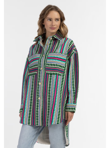 IZIA Damen Hemdjacke in Mehrfarbig Türkis