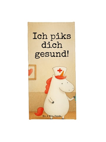 Mr. & Mrs. Panda Badehandtuch Einhorn Krankenschwester Design mi... in Weiß