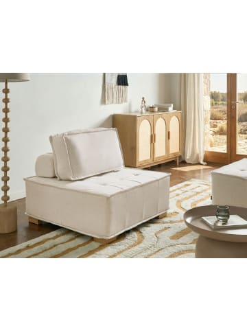 Beliani Sofaelement TIBRO in Weiß/Braun - (W) 100 x (H) 40 x (L) 100 cm