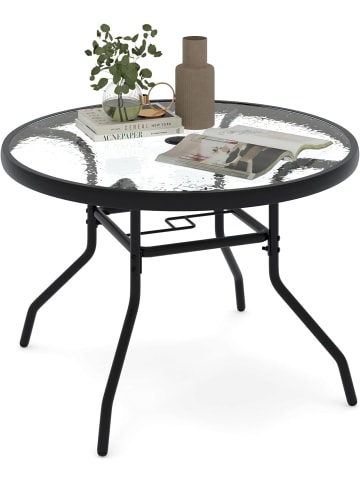 COSTWAY Gartentisch Ø70 cm in Schwarz