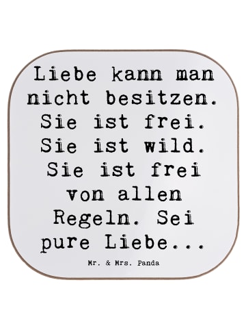 Mr. & Mrs. Panda Untersetzer Glas Spruch Liebe und Freiheit mit ... in Weiß