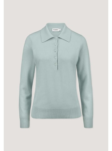 Hessnatur Hessnatur Polo-Pullover Regular aus Bio-Schurwolle mit Cahsmere in polargrün