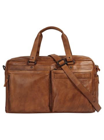 SPIKES & SPARROW Reisetasche echt Leder in cognac
