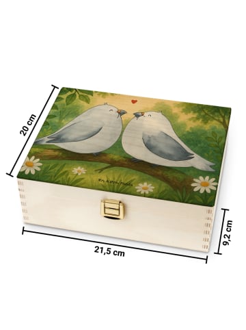 Mr. & Mrs. Panda Teebox Turteltauben Liebe Design ohne Spruch in Weiß