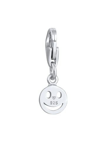 Nenalina Charm 925 Sterling Silber Smiling Face, mit Smiling Face in Silber