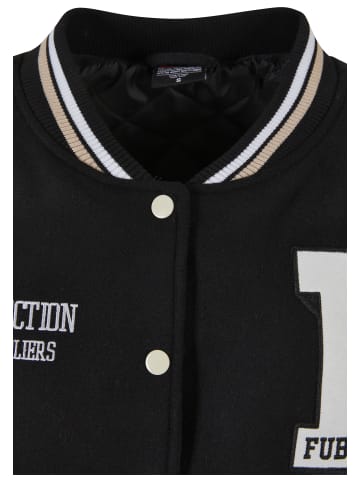 FUBU FUBU Damen FW231-017-1 FUBU College Varsity Jacket in black/offwhite/sand